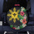 Tropical Hawaii and Philippines Spare Tire Cover Kanaka Maoli and Sun Badge Batok Tattoo Colorful