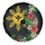 Tropical Hawaii and Philippines Spare Tire Cover Kanaka Maoli and Sun Badge Batok Tattoo Colorful