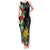 Tropical Hawaii and Philippines Tank Maxi Dress Kanaka Maoli and Sun Badge Batok Tattoo Colorful