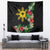 Tropical Hawaii and Philippines Tapestry Kanaka Maoli and Sun Badge Batok Tattoo Colorful