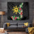 Tropical Hawaii and Philippines Tapestry Kanaka Maoli and Sun Badge Batok Tattoo Colorful