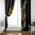 Tropical Hawaii and Philippines Window Curtain Kanaka Maoli and Sun Badge Batok Tattoo Colorful