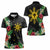 Tropical Hawaii and Philippines Women Polo Shirt Kanaka Maoli and Sun Badge Batok Tattoo Colorful