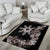 Tropical Hawaii and Philippines Area Rug Kanaka Maoli and Sun Badge Batok Tattoo Grayscale