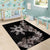 Tropical Hawaii and Philippines Area Rug Kanaka Maoli and Sun Badge Batok Tattoo Grayscale