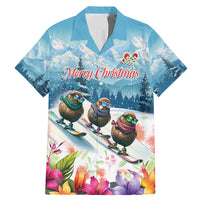 New Zealand Merry Christmas Family Matching Mermaid Dress and Hawaiian Shirt Kiwi Birds Snow Boarding-Vibrant Tropical Flower - Polynesian Pride