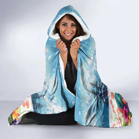New Zealand Merry Christmas Hooded Blanket Kiwi Birds Snow Boarding-Vibrant Tropical Flower - Polynesian Pride