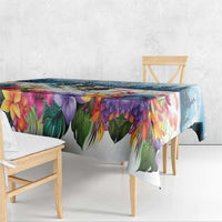 New Zealand Merry Christmas Tablecloth Kiwi Birds Snow Boarding-Vibrant Tropical Flower - Polynesian Pride