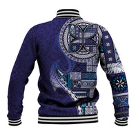 Samoan Siapo Art Tattoo Polynesian Pattern Baseball Jacket Navy Color LT03 - Polynesian Pride