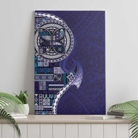Samoan Siapo Art Tattoo Polynesian Pattern Canvas Wall Art Navy Color LT03 - Polynesian Pride