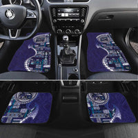 Samoan Siapo Art Tattoo Polynesian Pattern Car Mats Navy Color LT03 Set 4pcs Navy - Polynesian Pride