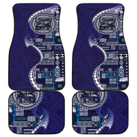 Samoan Siapo Art Tattoo Polynesian Pattern Car Mats Navy Color LT03 - Polynesian Pride