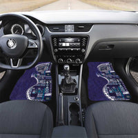 Samoan Siapo Art Tattoo Polynesian Pattern Car Mats Navy Color LT03 Set 2pcs - Front Navy - Polynesian Pride