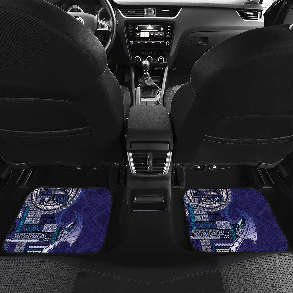 Samoan Siapo Art Tattoo Polynesian Pattern Car Mats Navy Color LT03 Set 2pcs - Back Navy - Polynesian Pride