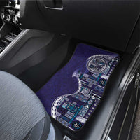 Samoan Siapo Art Tattoo Polynesian Pattern Car Mats Navy Color LT03 - Polynesian Pride