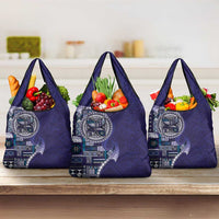 Samoan Siapo Art Tattoo Polynesian Pattern Grocery Bag Navy Color LT03 3-pack One Size Navy - Polynesian Pride