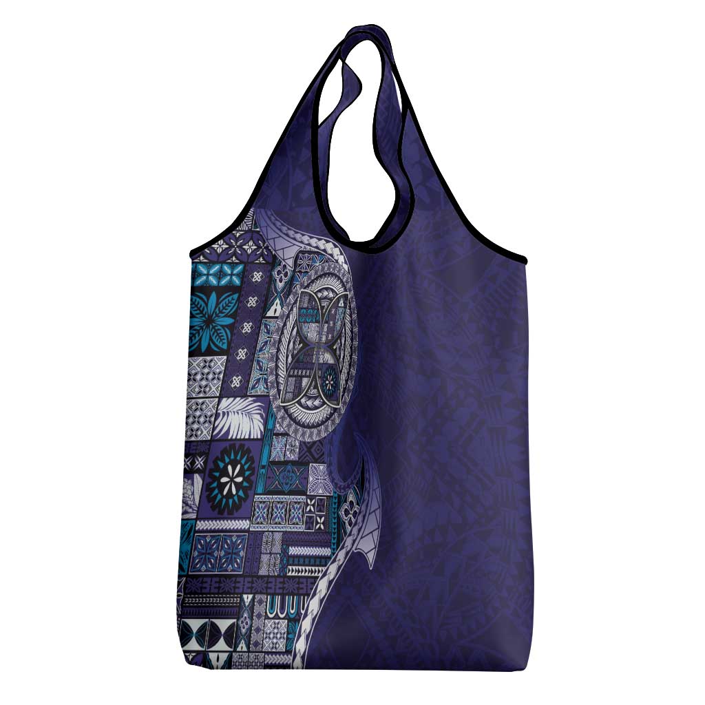 Samoan Siapo Art Tattoo Polynesian Pattern Grocery Bag Navy Color LT03 - Polynesian Pride