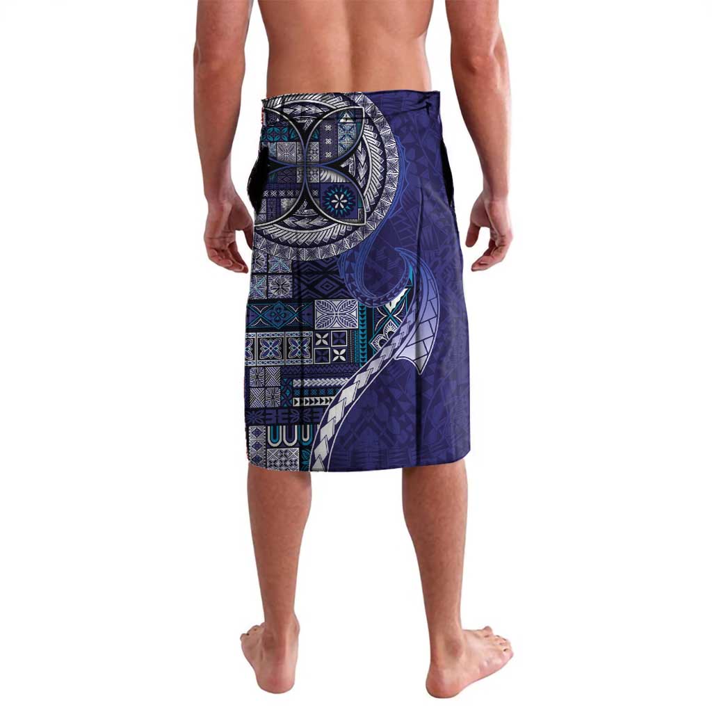 Samoan Siapo Art Tattoo Polynesian Pattern Lavalava Navy Color - Polynesian Pride