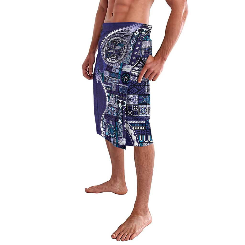 Samoan Siapo Art Tattoo Polynesian Pattern Lavalava Navy Color - Polynesian Pride