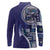 Samoan Siapo Art Tattoo Polynesian Pattern Long Sleeve Polo Shirt Navy Color - Polynesian Pride