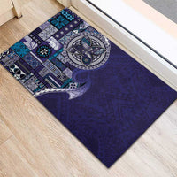 Samoan Siapo Art Tattoo Polynesian Pattern Rubber Doormat Navy Color LT03 - Polynesian Pride