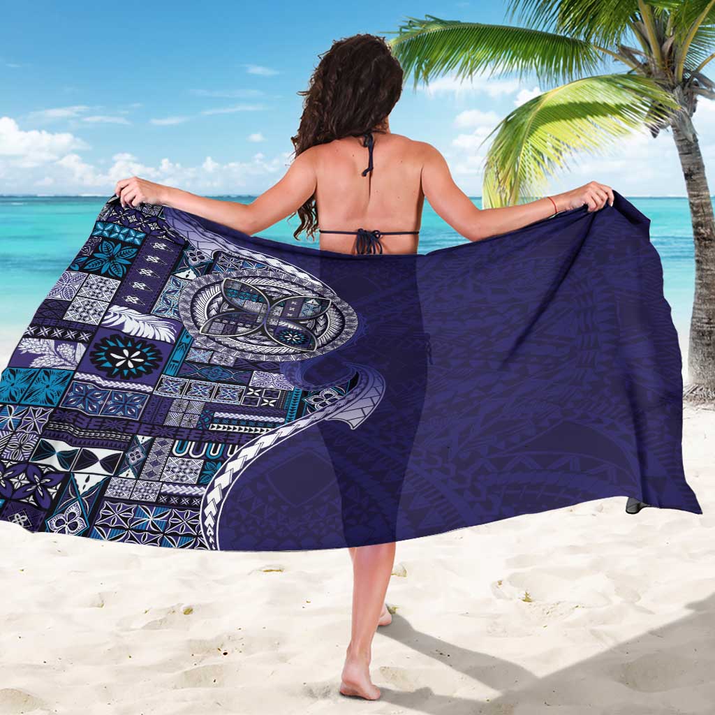 Samoan Siapo Art Tattoo Polynesian Pattern Sarong Navy Color - Polynesian Pride