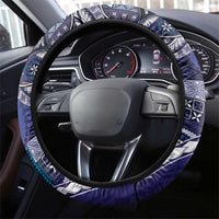 Samoan Siapo Art Tattoo Polynesian Pattern Steering Wheel Cover Navy Color LT03 - Polynesian Pride