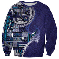 Samoan Siapo Art Tattoo Polynesian Pattern Sweatshirt Navy Color LT03 Unisex Navy - Polynesian Pride