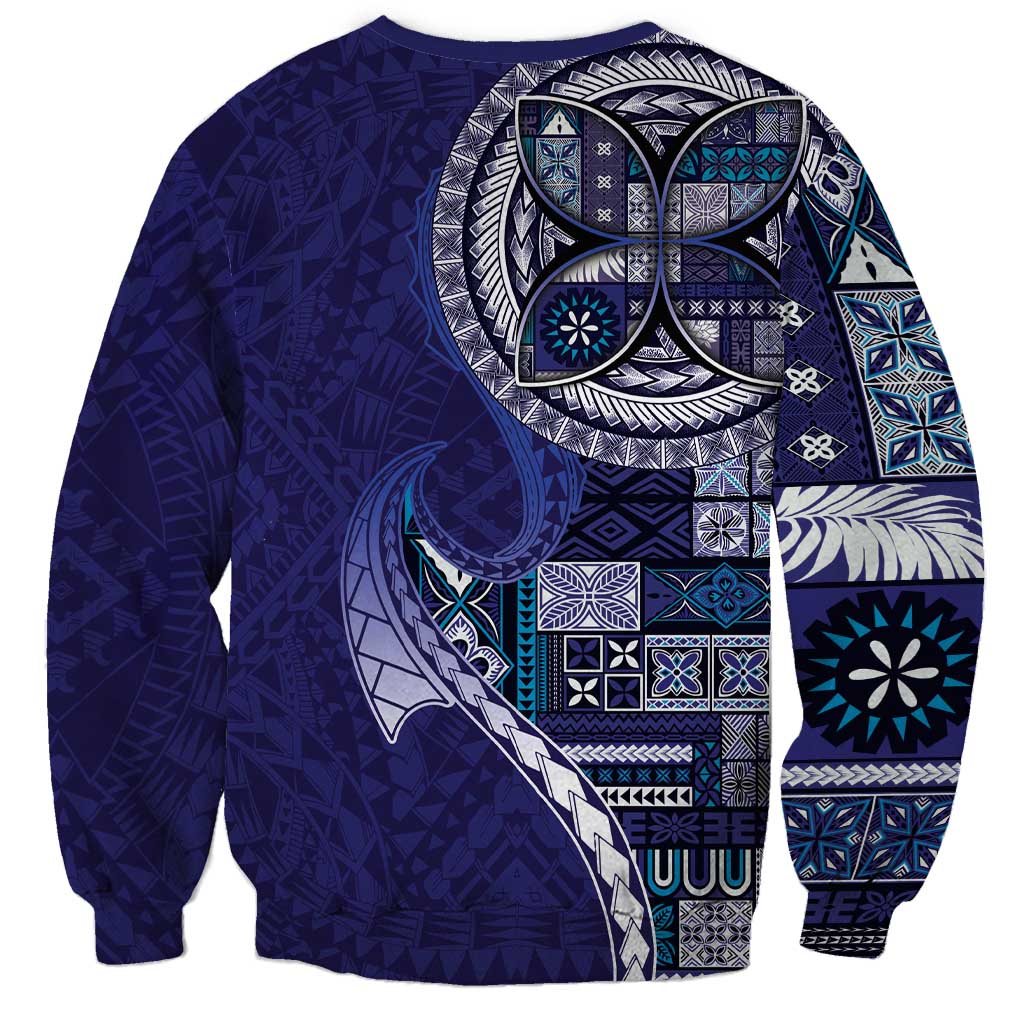 Samoan Siapo Art Tattoo Polynesian Pattern Sweatshirt Navy Color LT03 - Polynesian Pride