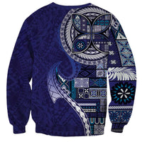 Samoan Siapo Art Tattoo Polynesian Pattern Sweatshirt Navy Color LT03 - Polynesian Pride