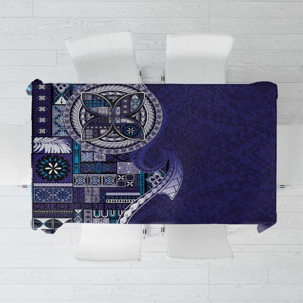 Samoan Siapo Art Tattoo Polynesian Pattern Tablecloth Navy Color LT03 Navy - Polynesian Pride