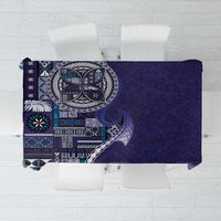 Samoan Siapo Art Tattoo Polynesian Pattern Tablecloth Navy Color LT03 Navy - Polynesian Pride