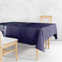 Samoan Siapo Art Tattoo Polynesian Pattern Tablecloth Navy Color LT03 - Polynesian Pride