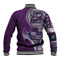 Samoan Siapo Art Tattoo Polynesian Pattern Baseball Jacket Purple Color LT03 - Polynesian Pride