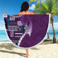 Samoan Siapo Art Tattoo Polynesian Pattern Beach Blanket Purple Color LT03 - Polynesian Pride