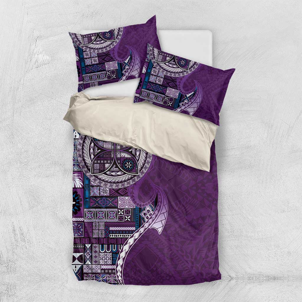 Samoan Siapo Art Tattoo Polynesian Pattern Bedding Set Purple Color - Polynesian Pride