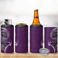 Samoan Siapo Art Tattoo Polynesian Pattern 4 in 1 Can Cooler Tumbler Purple Color LT03 - Polynesian Pride