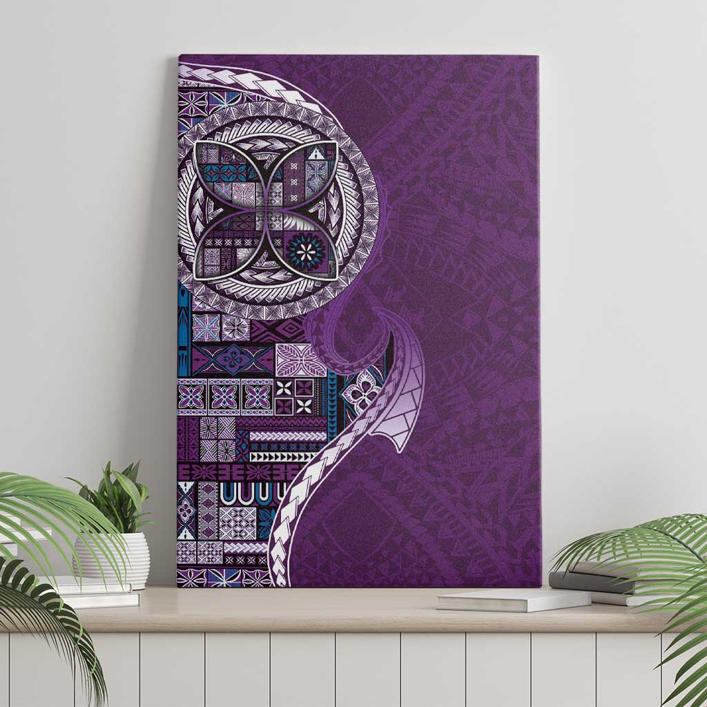 Samoan Siapo Art Tattoo Polynesian Pattern Canvas Wall Art Purple Color LT03 - Polynesian Pride