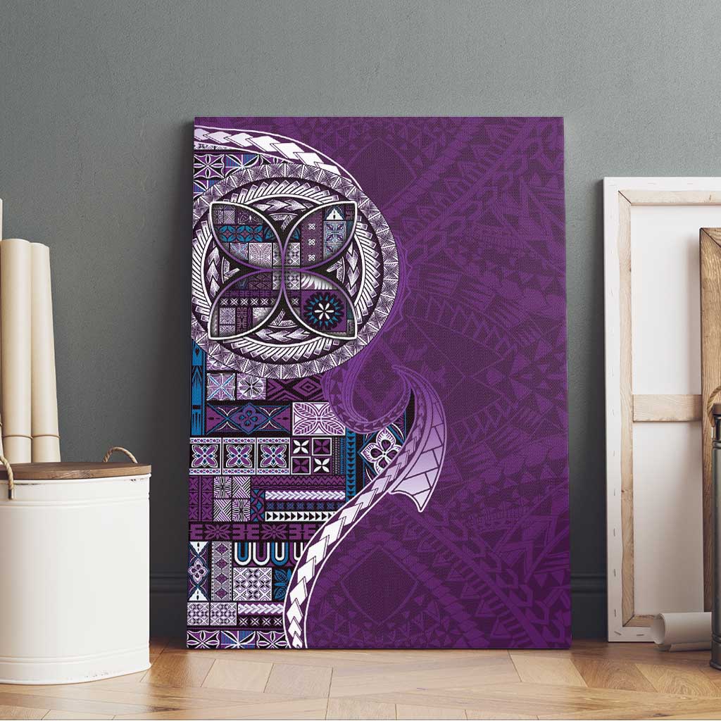 Samoan Siapo Art Tattoo Polynesian Pattern Canvas Wall Art Purple Color LT03 - Polynesian Pride