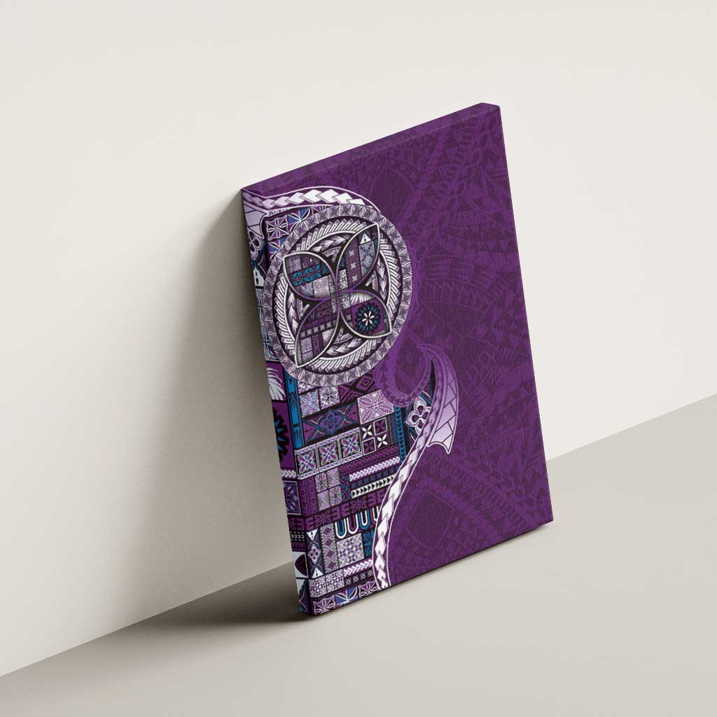 Samoan Siapo Art Tattoo Polynesian Pattern Canvas Wall Art Purple Color LT03 - Polynesian Pride