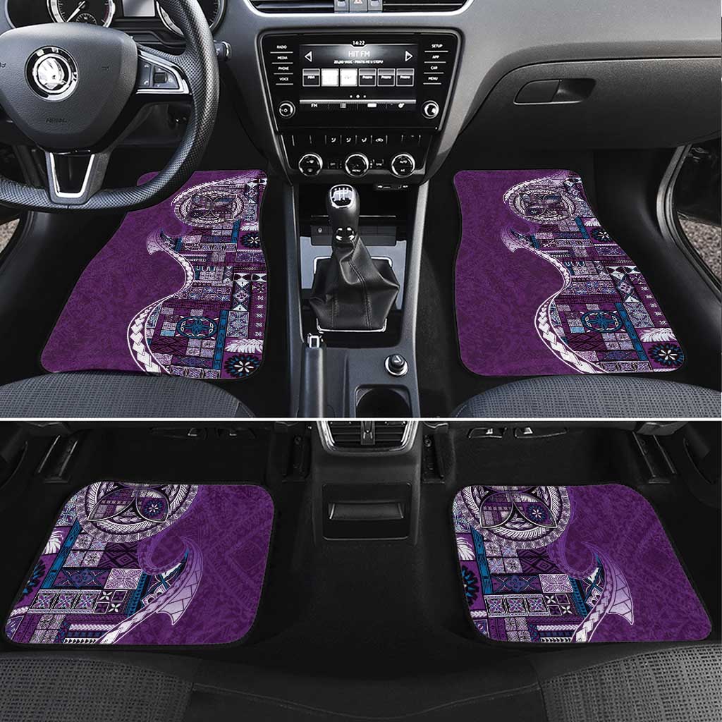 Samoan Siapo Art Tattoo Polynesian Pattern Car Mats Purple Color LT03 Set 4pcs Purple - Polynesian Pride