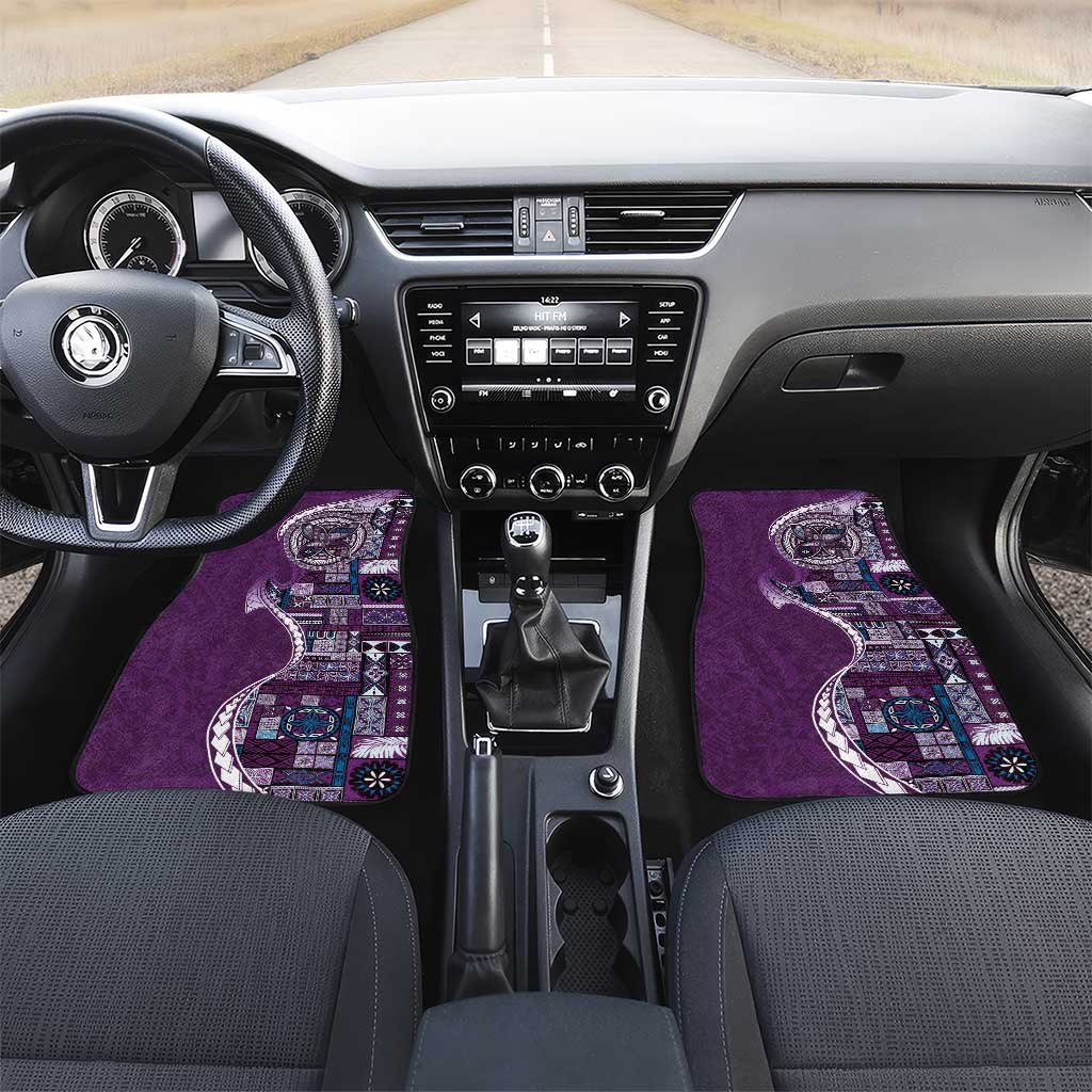 Samoan Siapo Art Tattoo Polynesian Pattern Car Mats Purple Color LT03 Set 2pcs - Front Purple - Polynesian Pride