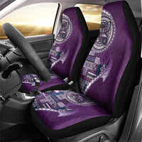 Samoan Siapo Art Tattoo Polynesian Pattern Car Seat Cover Purple Color - Polynesian Pride