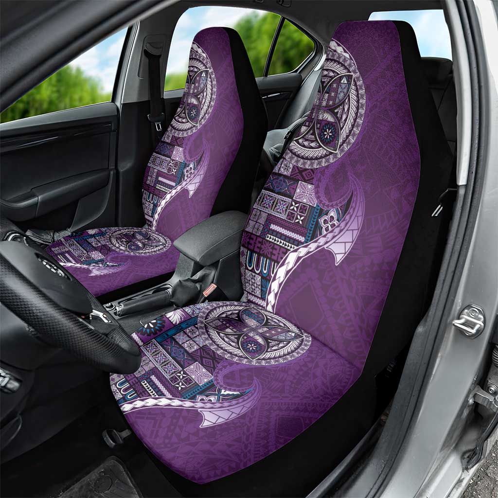 Samoan Siapo Art Tattoo Polynesian Pattern Car Seat Cover Purple Color - Polynesian Pride