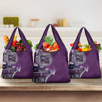 Samoan Siapo Art Tattoo Polynesian Pattern Grocery Bag Purple Color LT03 3-pack One Size Purple - Polynesian Pride