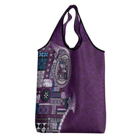 Samoan Siapo Art Tattoo Polynesian Pattern Grocery Bag Purple Color LT03 - Polynesian Pride