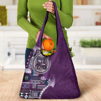 Samoan Siapo Art Tattoo Polynesian Pattern Grocery Bag Purple Color LT03 - Polynesian Pride