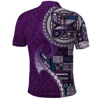 Samoan Siapo Art Tattoo Polynesian Pattern Polo Shirt Purple Color - Polynesian Pride