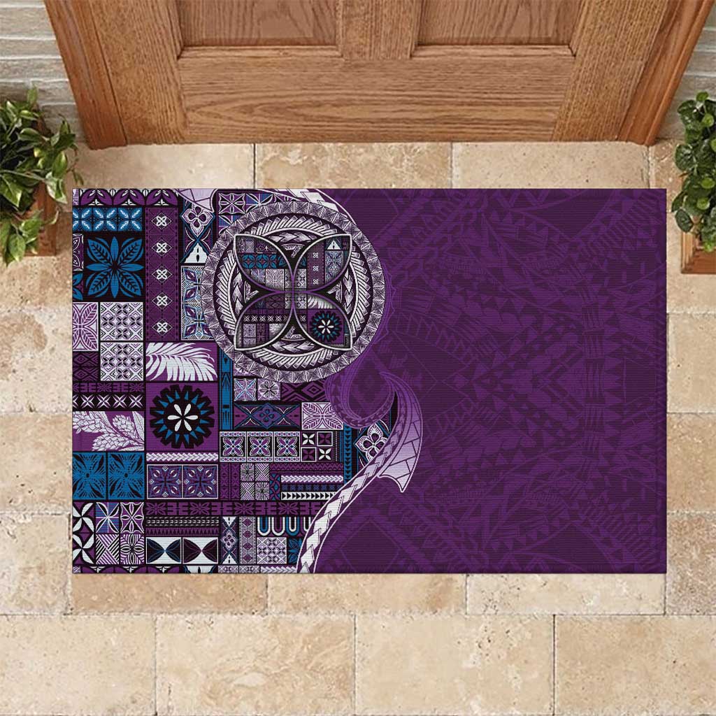 Samoan Siapo Art Tattoo Polynesian Pattern Rubber Doormat Purple Color LT03 Purple - Polynesian Pride