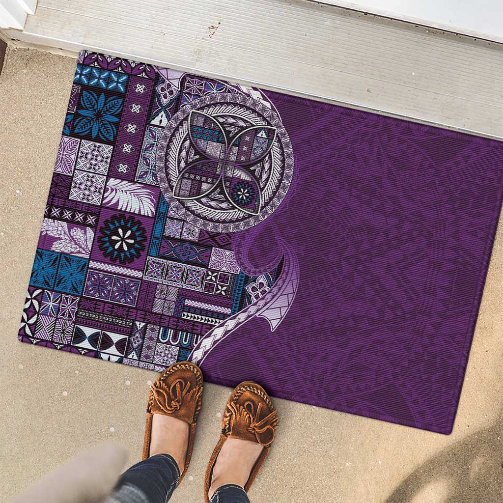 Samoan Siapo Art Tattoo Polynesian Pattern Rubber Doormat Purple Color LT03 - Polynesian Pride